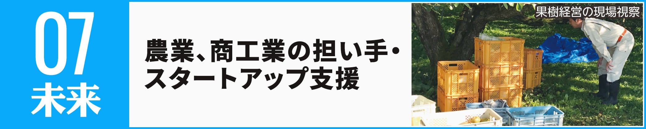 農業、商工業の担い手・スタートアップ支援